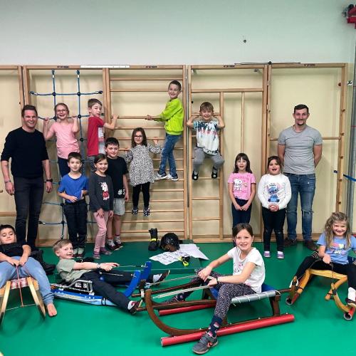 Gruppenfoto Rodeltraining